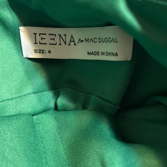 Ieena for Mac Duggal emerald green square neck line long gown dress size 4 - Picture 14 of 16